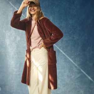 Anthropologie Sanctuary Longline Faux Fur Coat Size M